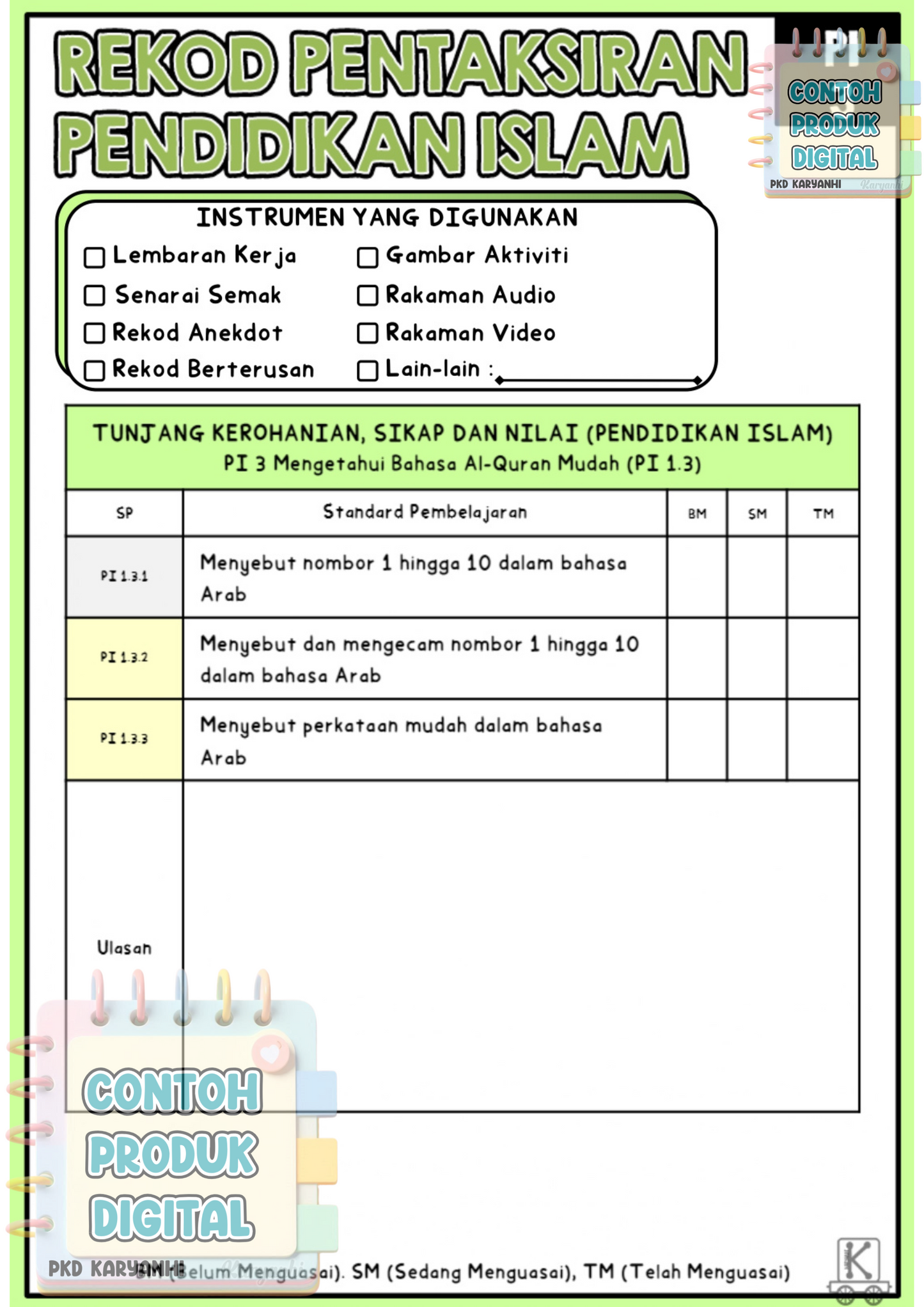 Buku Rekod Pentaksiran Tadika Prasekolah