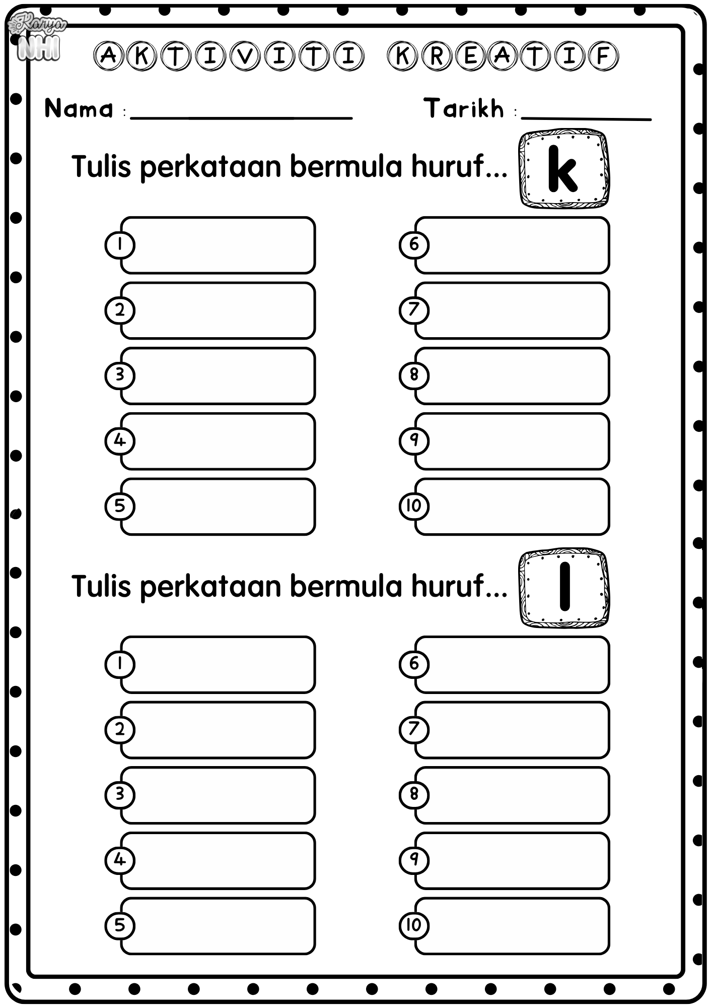 Tulis Perkataan Bermula Huruf...