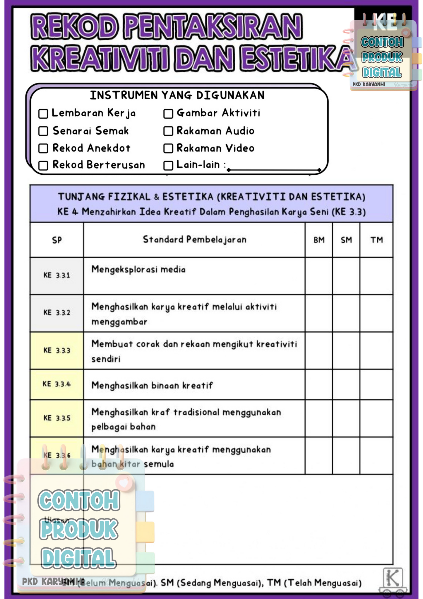 Buku Rekod Pentaksiran Tadika Prasekolah