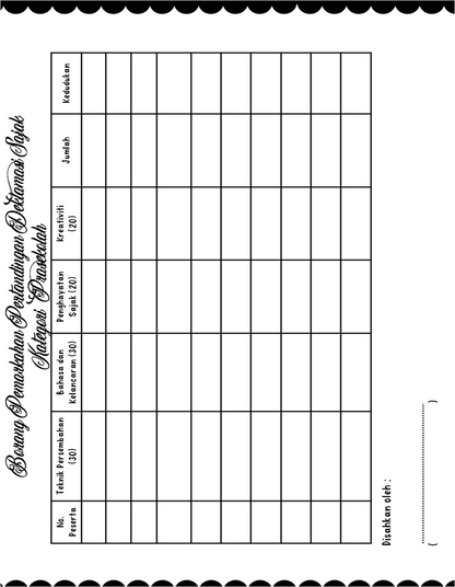 Borang Pemarkahan Pertandingan Deklamasi Sajak (PERCUMA) KaryaNHI