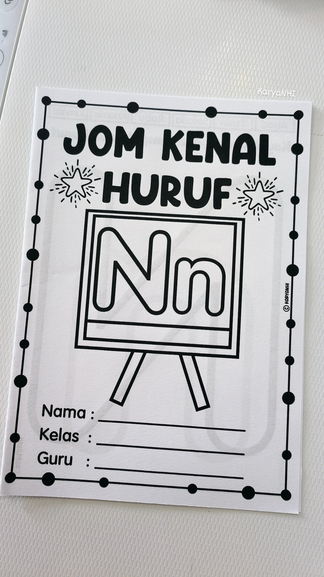 Buku Latihan Jom Kenal Huruf