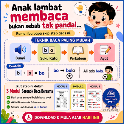 3 Modul Seronok Baca Bersama (Bantu Anak Baca) KaryaNHI