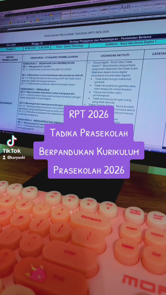 RPT Tadika Prasekolah 2026 Kumpulan B