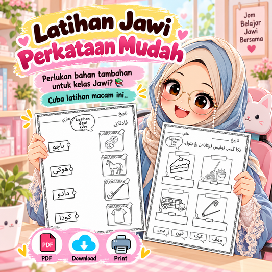 Latihan Jawi Perkataan Mudah kvkv dan kvk KaryaNHI