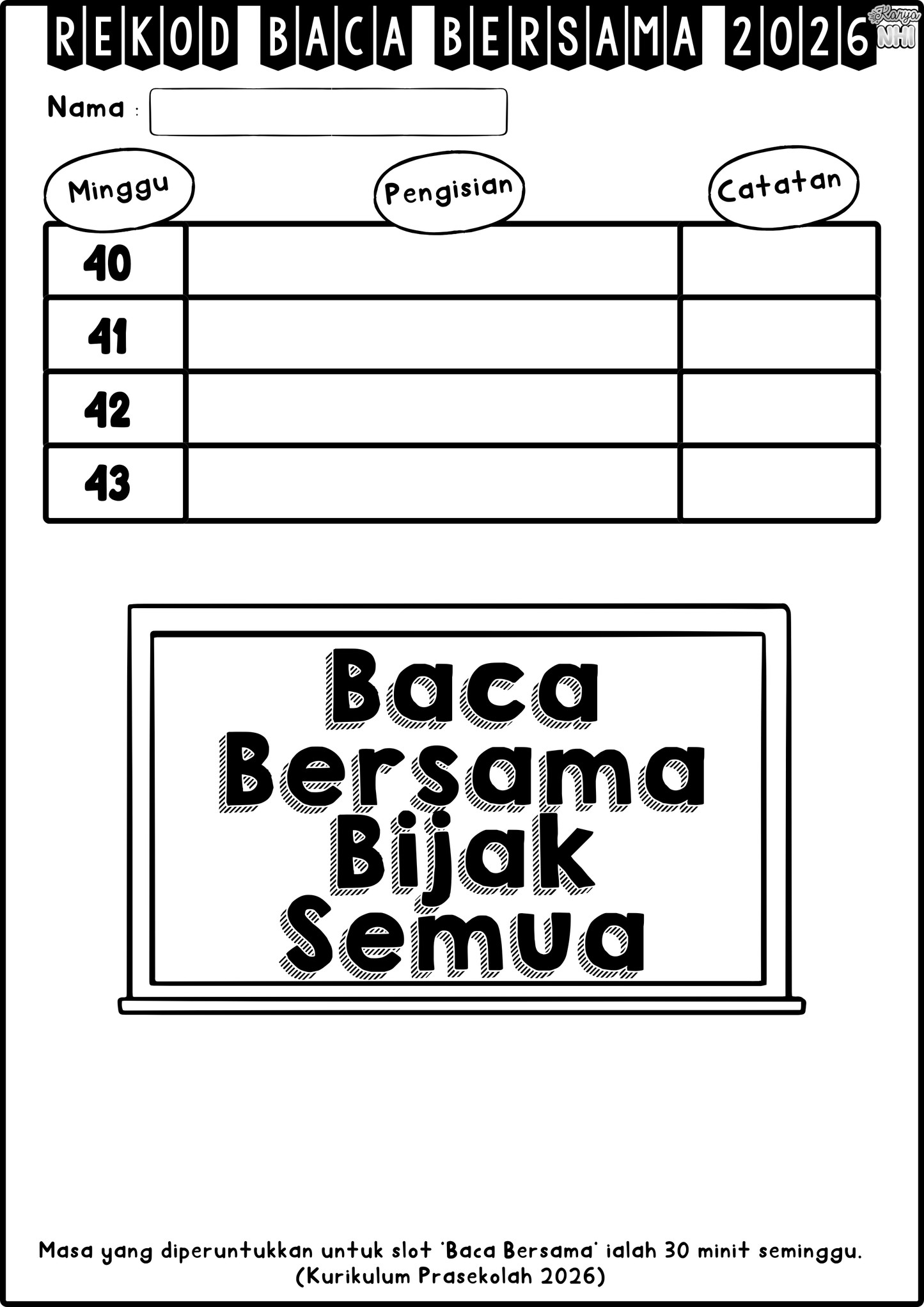 Rekod Baca Bersama KaryaNHI